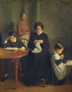 Portret van de moeder, broer en zus van de kunstenaar